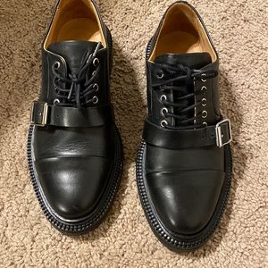 All Saints black leather shoes pre-loved excellent condition worn twice size 37.